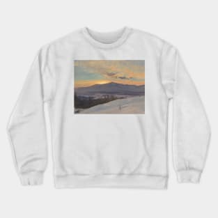 Sunset Across the Hudson Valley, Winter by Frederic Edwin Church Crewneck Sweatshirt